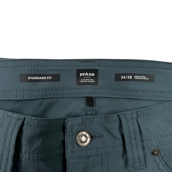 Prana Brion Mens 34x28 Blue Standard Fit Straight Leg Hiking Pants - Picture 6 of 14